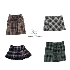 Y2K checkered Mini Skirts (SR-240)